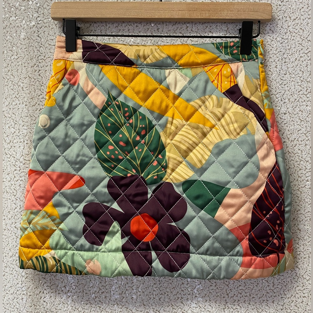 EN SAISON Quilted Floral Mini Skirt | size XS